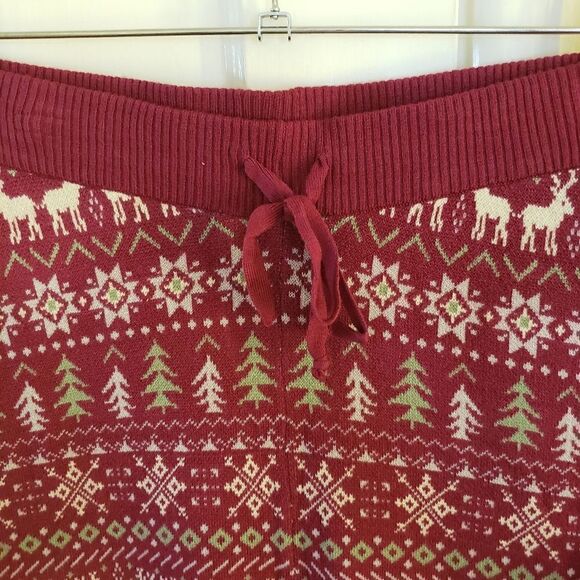 True Craft Printed Cozy Winter Theme Jogger Knitted Pants Size Large - Picture 5 of 8